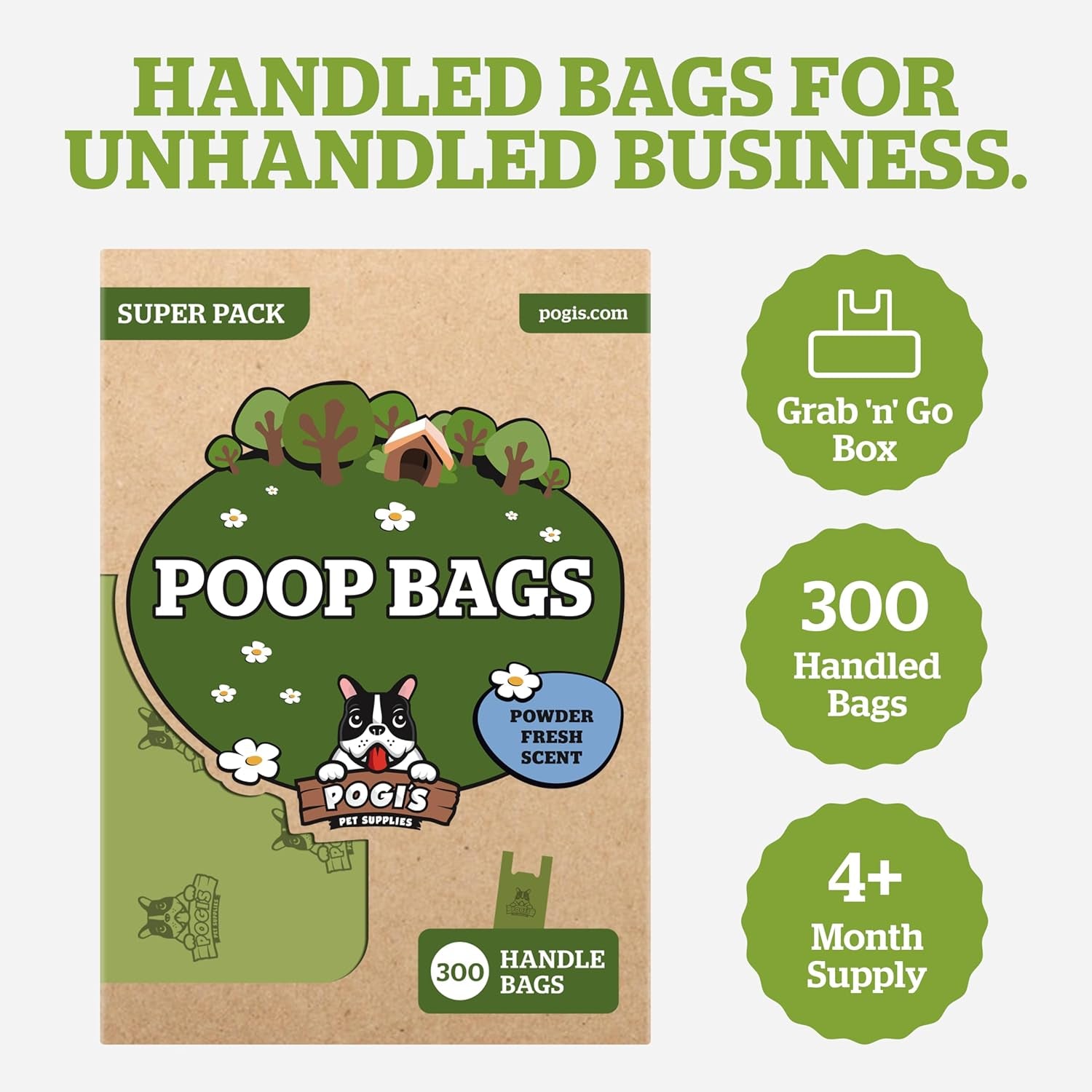 Pogi’s Poo-Pickup Pouches: The Ultimate Stink-Stoppers for Your Furry Friend's Business – 300 Superhero Bags Ready to Save the Day!